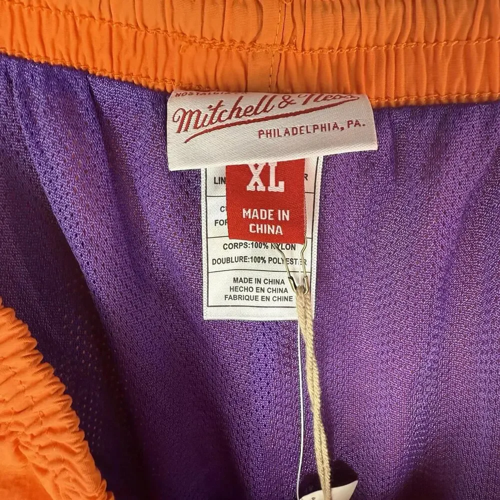Mitchell & Ness Clemson Tigers Orange Purple Nylon Utility Shorts‎ Mens XL